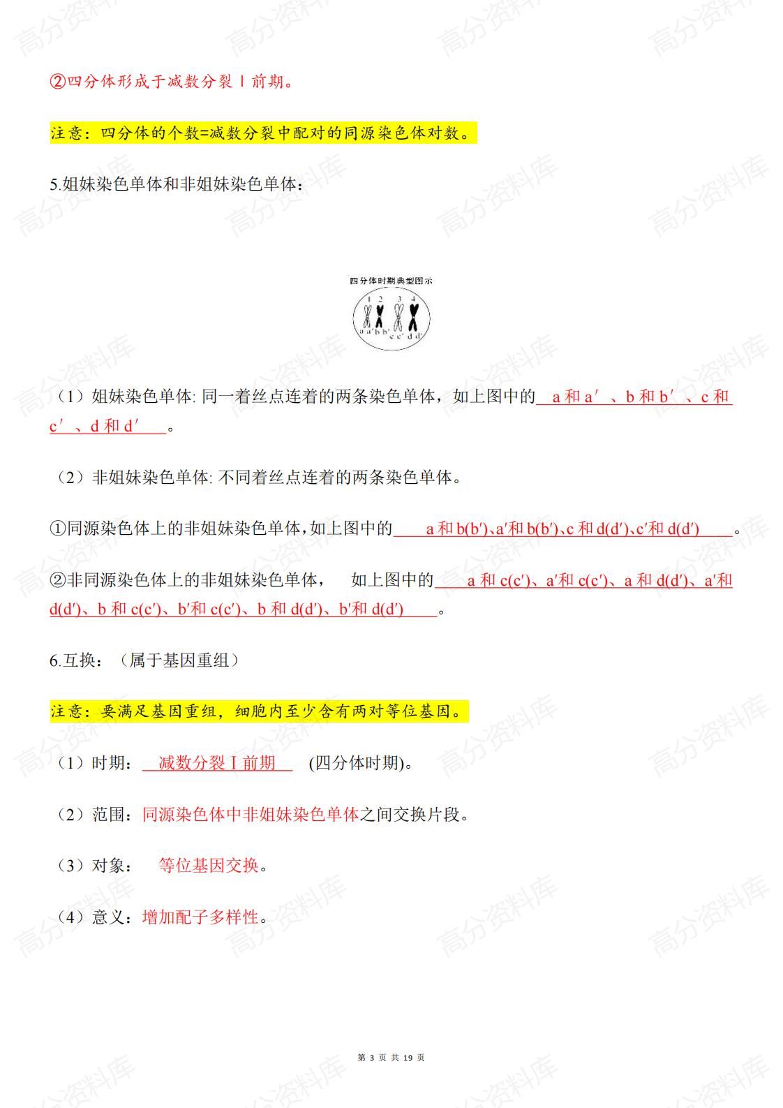 高中生物 | 减数分裂专题知识点总结梳理插图高中生物2