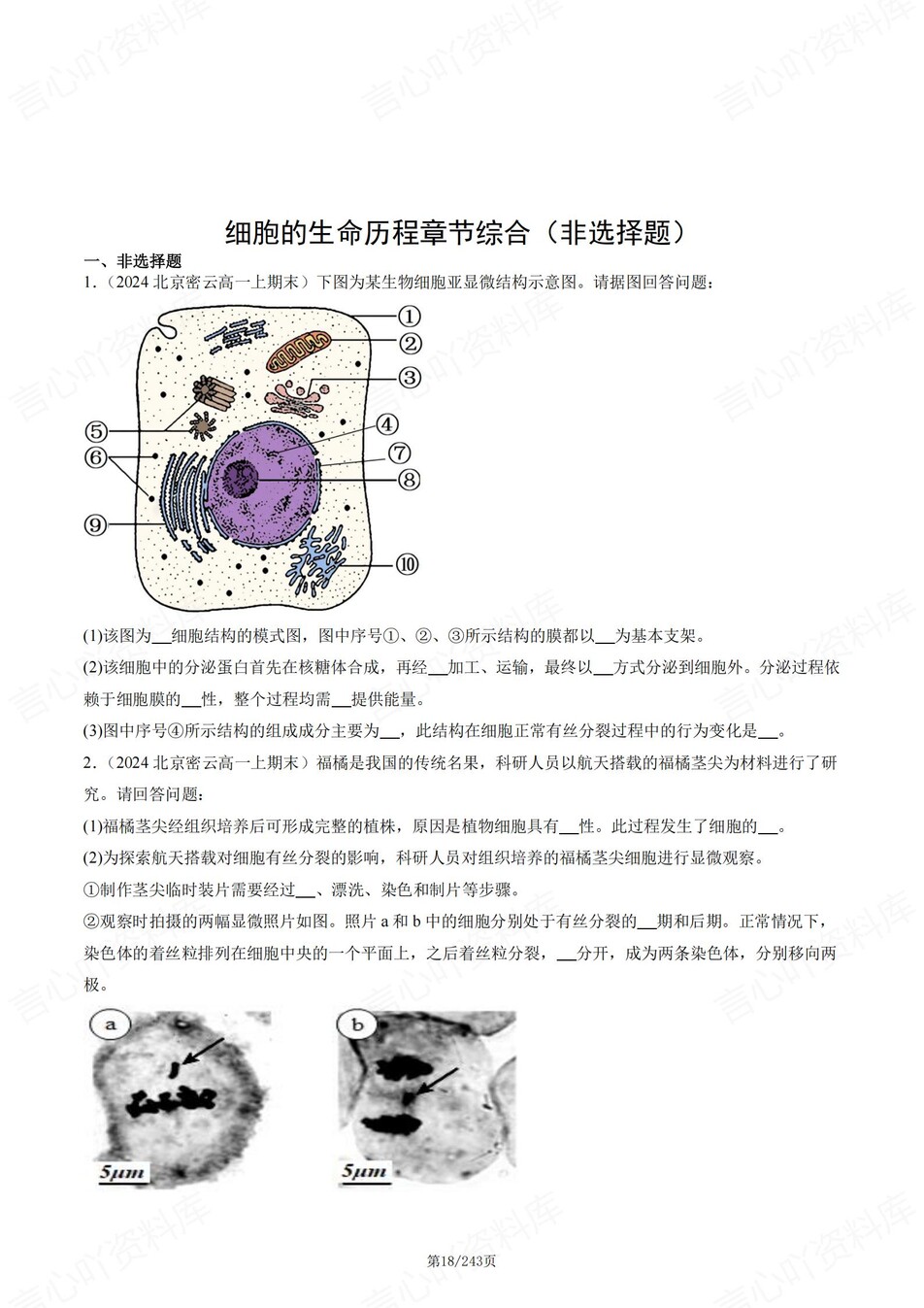 高中生物-高一上期末章节综合测试解析插图高中生物4