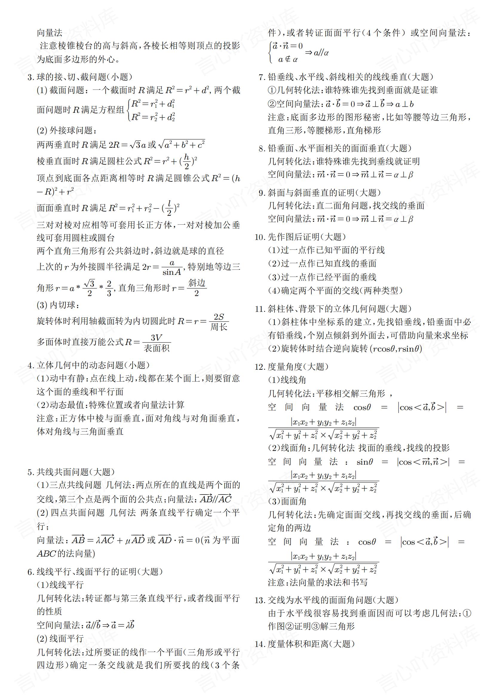高中数学 | 考前90个考点题型技巧方法复习插图高中数学5