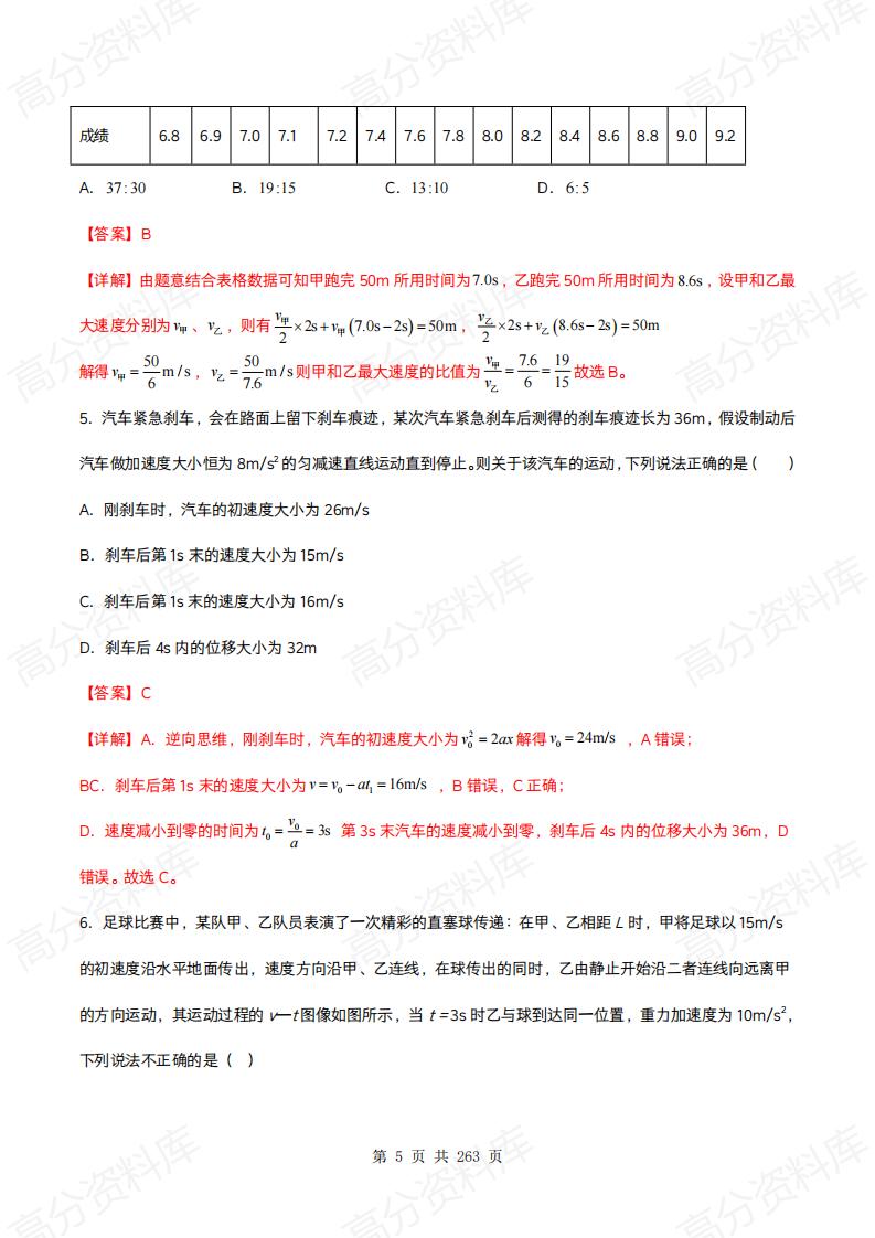 高中物理 | 一轮复习高考专题专项检测卷解析插图高中物理4