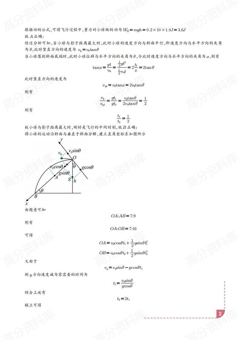 高中物理-2025新高考物理抛体运动的9种情景解读+训练（解析版）插图高中物理2