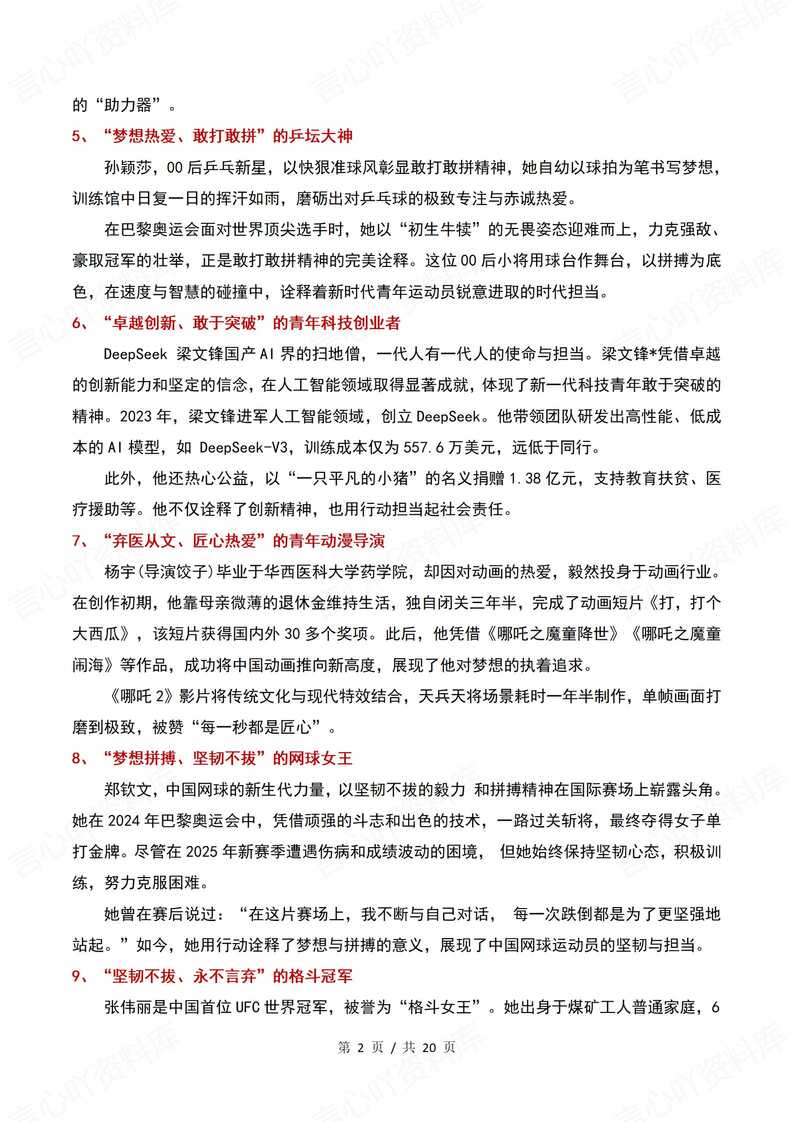 高中语文 | 20位热点人物作文素材集锦汇总插图高中语文1