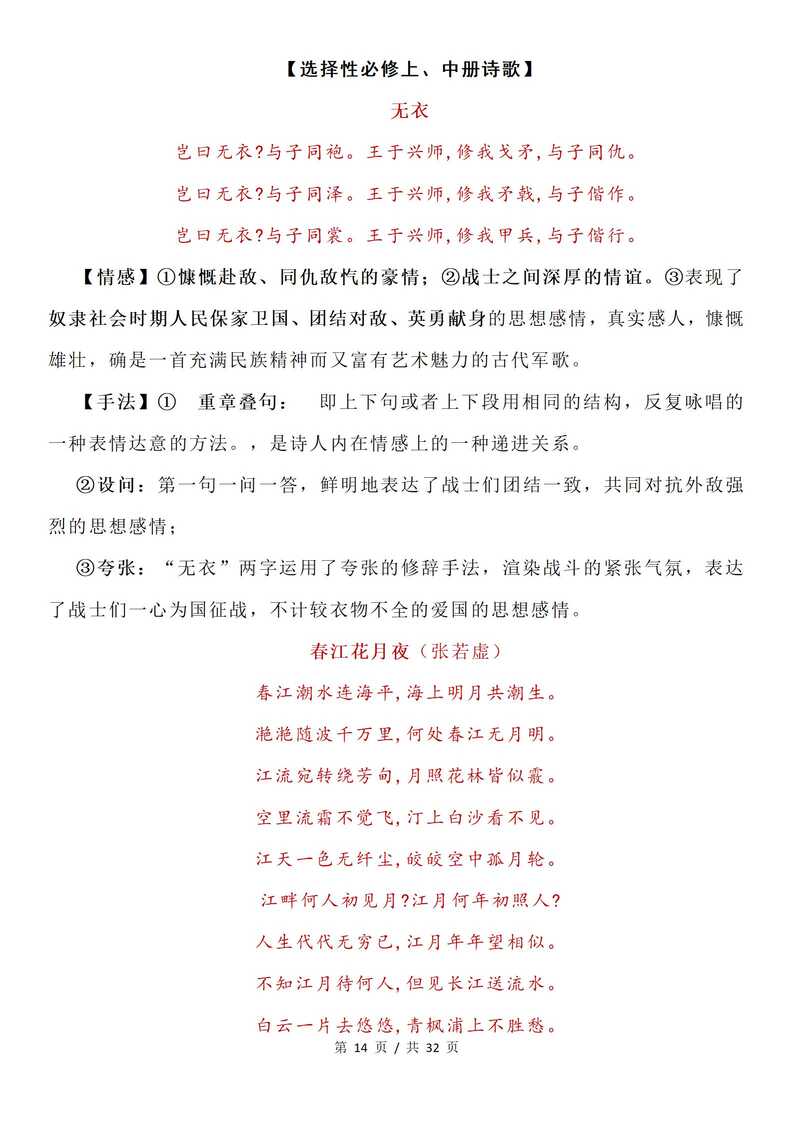 高中语文 | 必修选修诗歌鉴赏知识梳理整合插图高中语文3