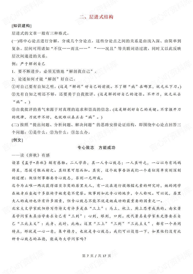 高中语文 | 议论文常见结构解析及例题梳插图高中语文3