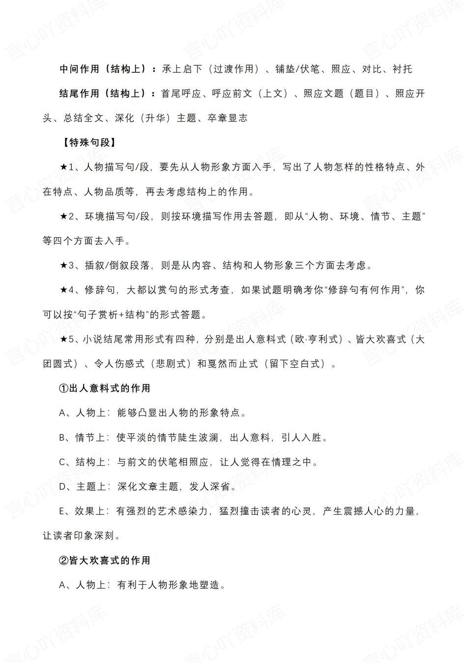 高中语文-现代文阅读答题方法模板技巧汇总插图高中语文2