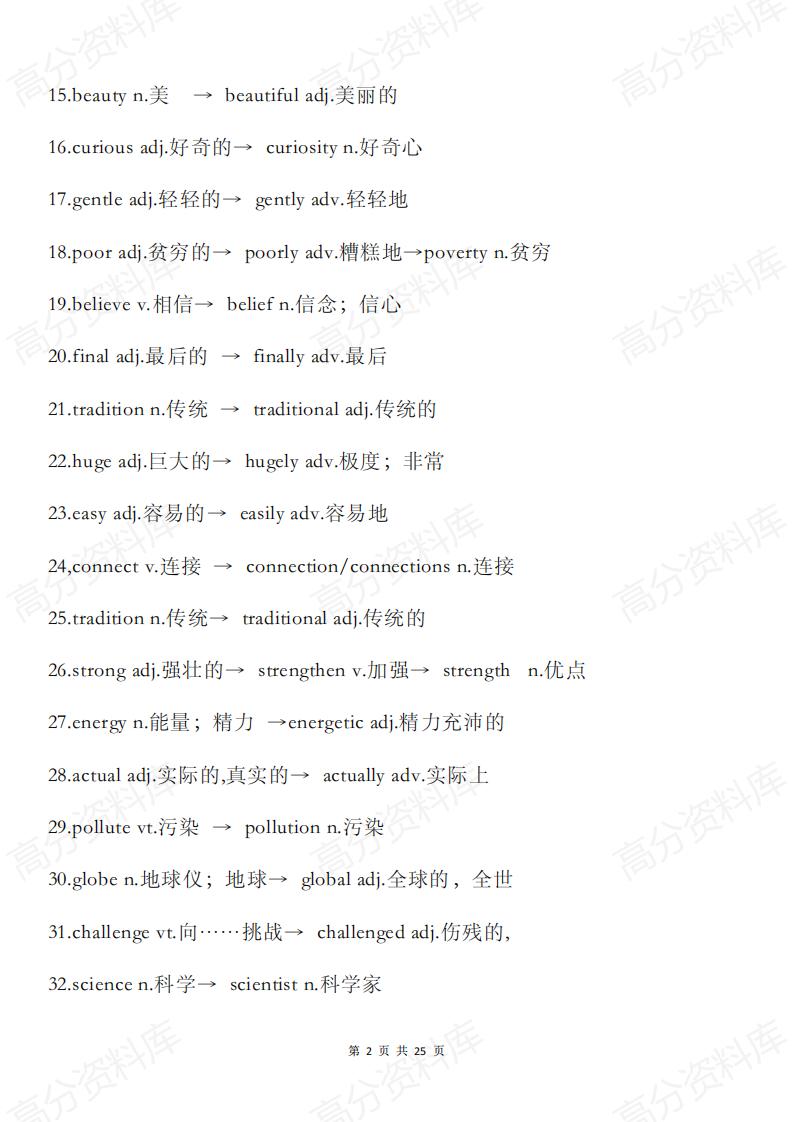 高中英语 | 高考复习常考词性转换派生词复习插图高中英语1