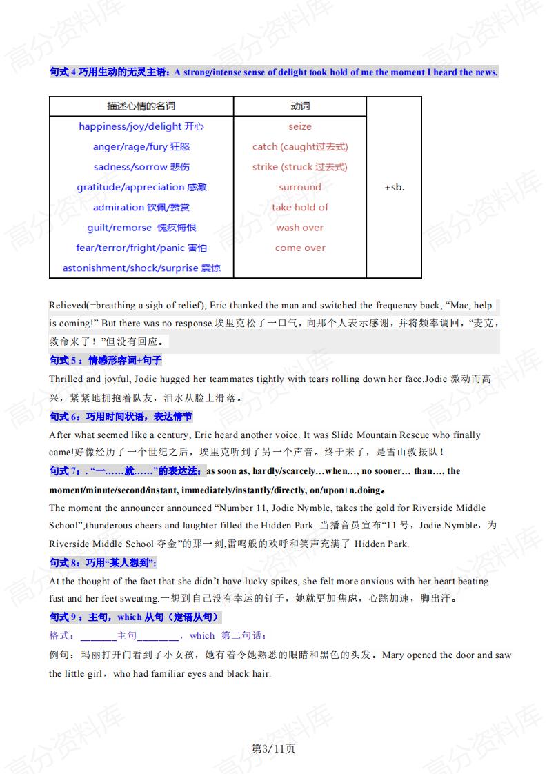 高中英语 | 读后续写考点高考复习知识背记插图高中英语2