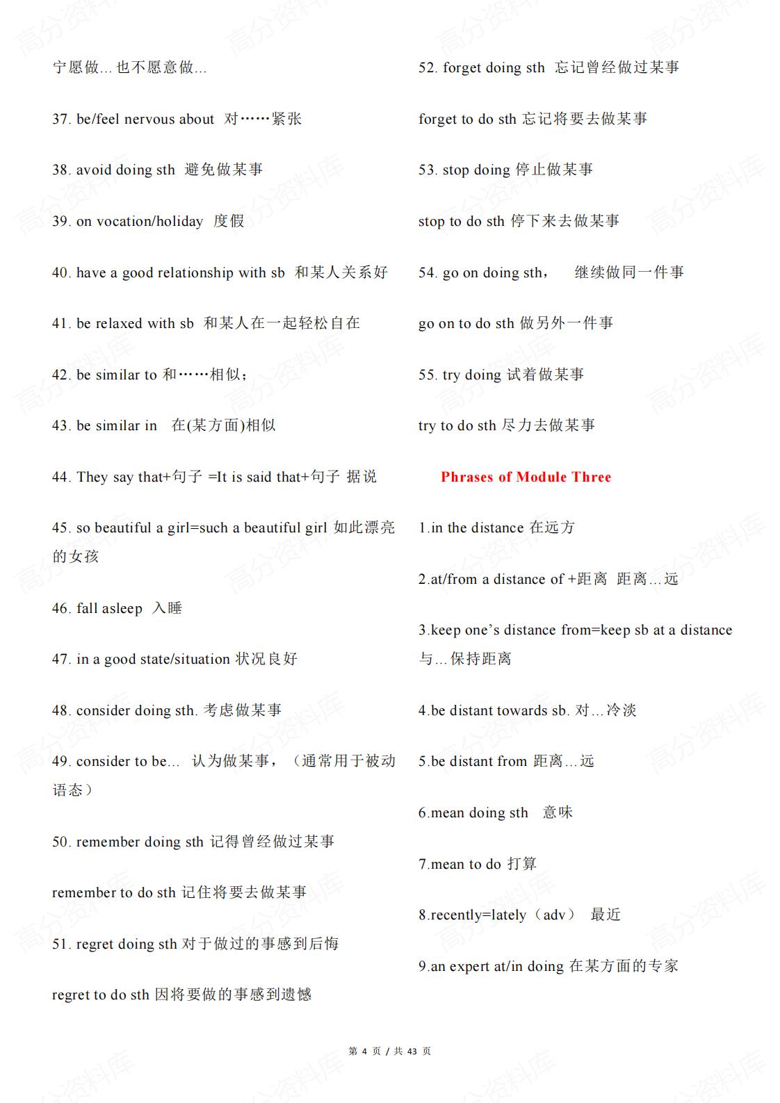 高中英语-短语归纳整理（外研版）插图高中英语3