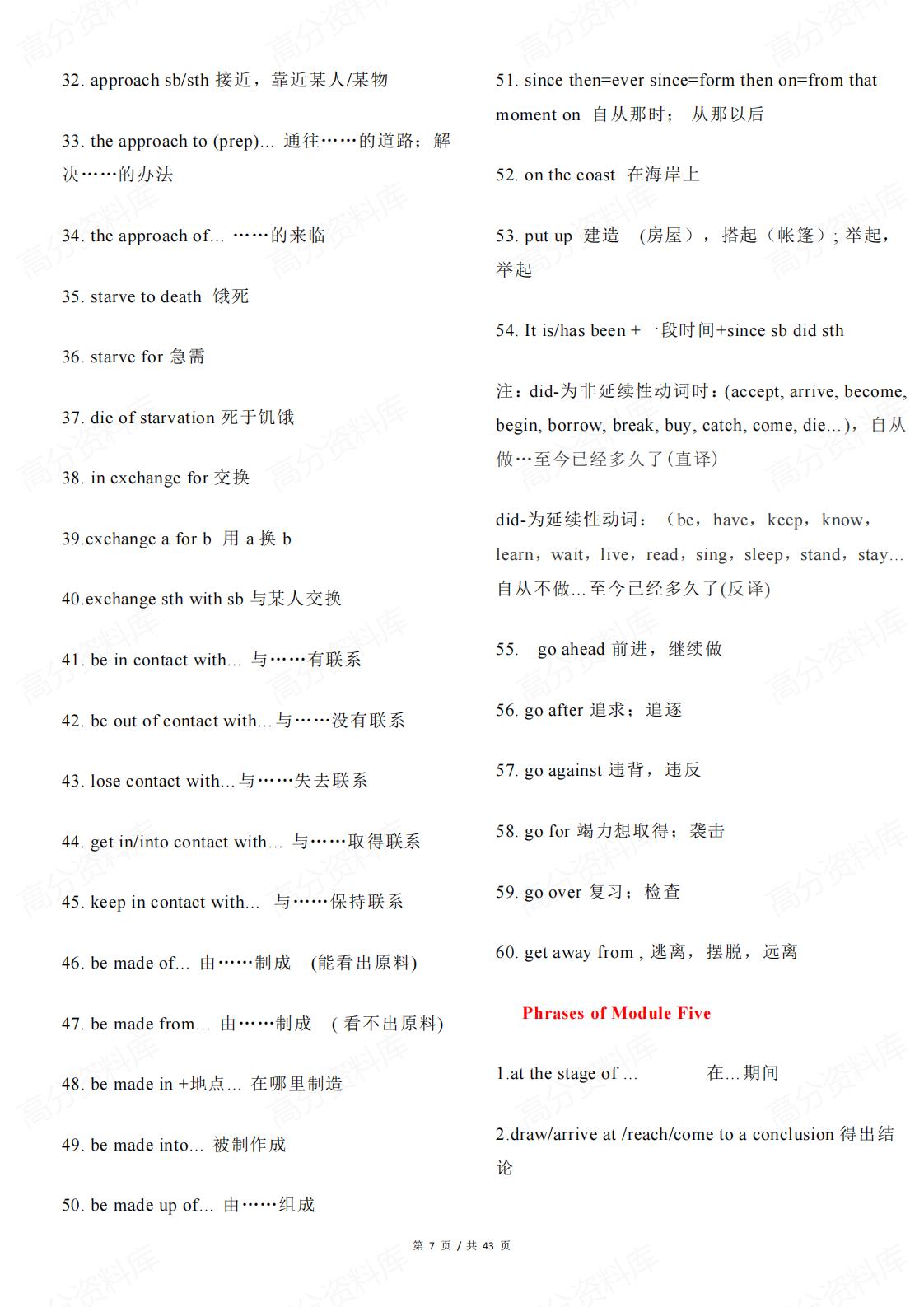 高中英语-短语归纳整理（外研版）插图高中英语6