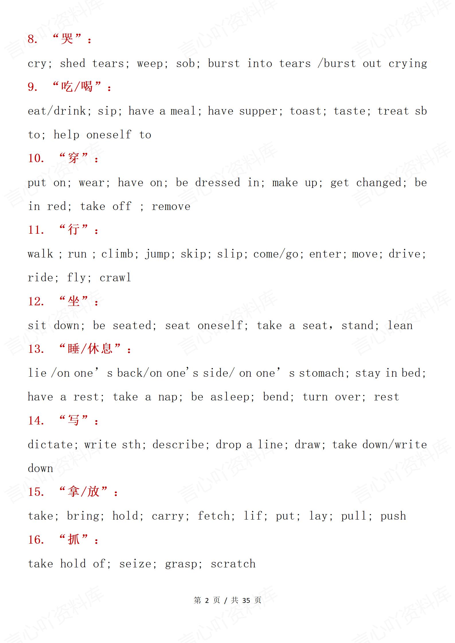 高中英语 | 高考完形填空复习高频词汇词组插图高中英语1
