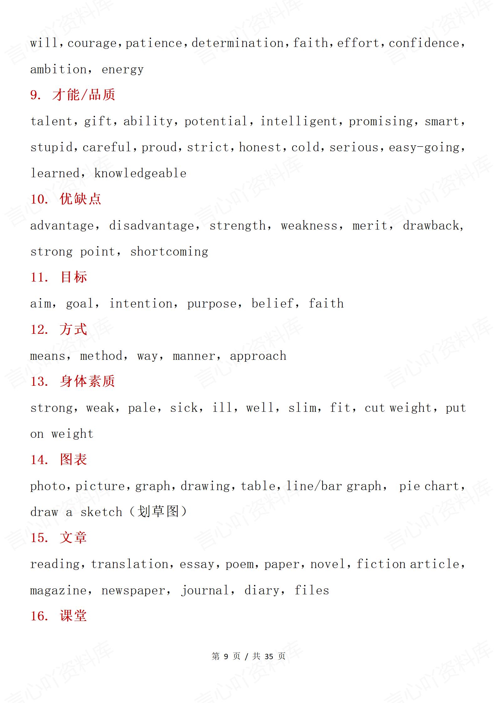 高中英语 | 高考完形填空复习高频词汇词组插图高中英语3