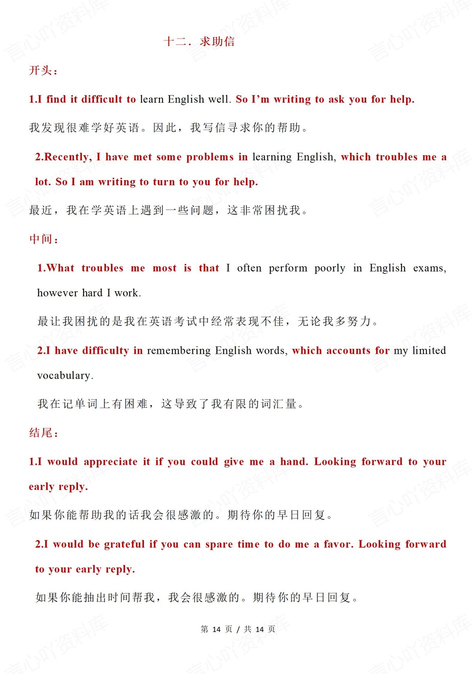 高中英语-应用文写作12大高考写作模版汇总插图高中英语7