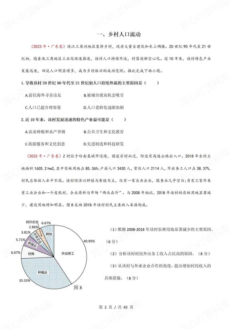 高中地理 | 历年高考真题人文地理专项汇编插图高中地理1