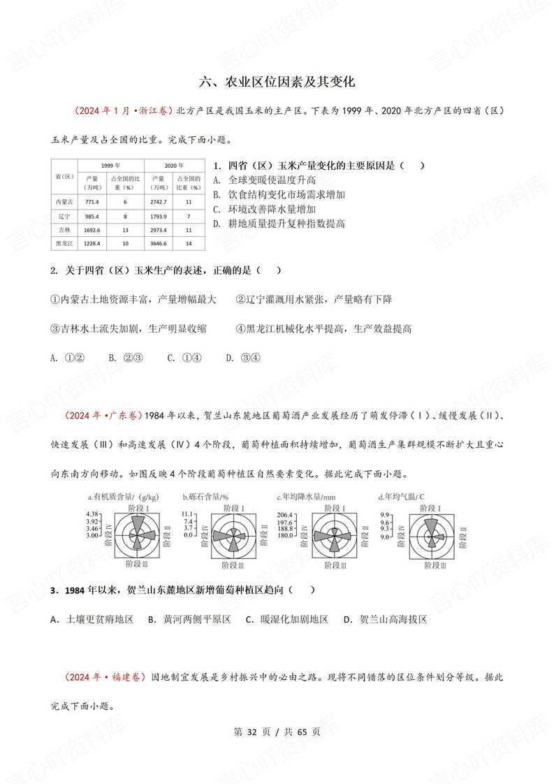 高中地理 | 历年高考真题人文地理专项汇编插图高中地理5