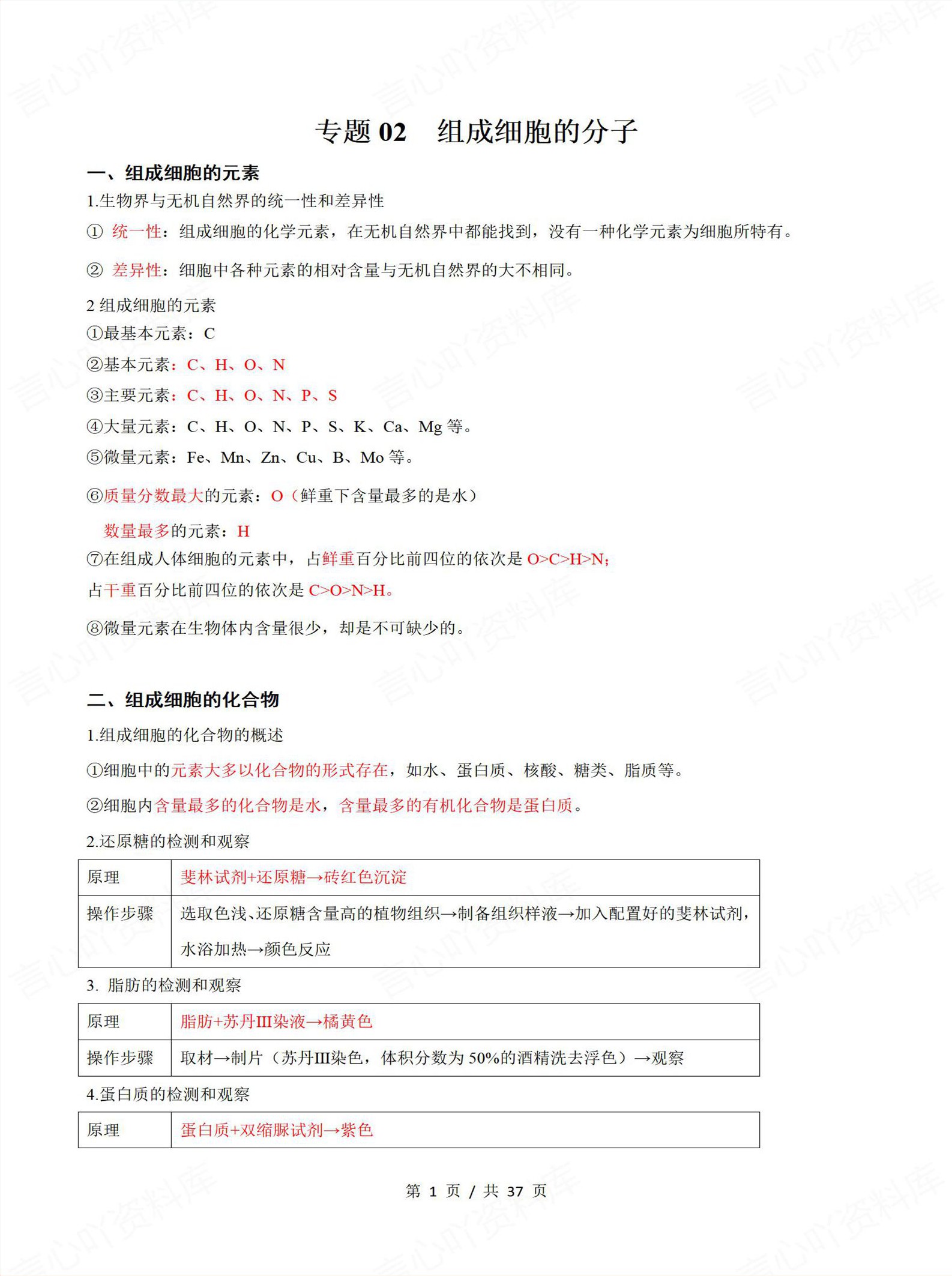 高中生物-学业水平合格考总复习知识梳理考点总结学业测试学考会考选考插图高中专题专项1