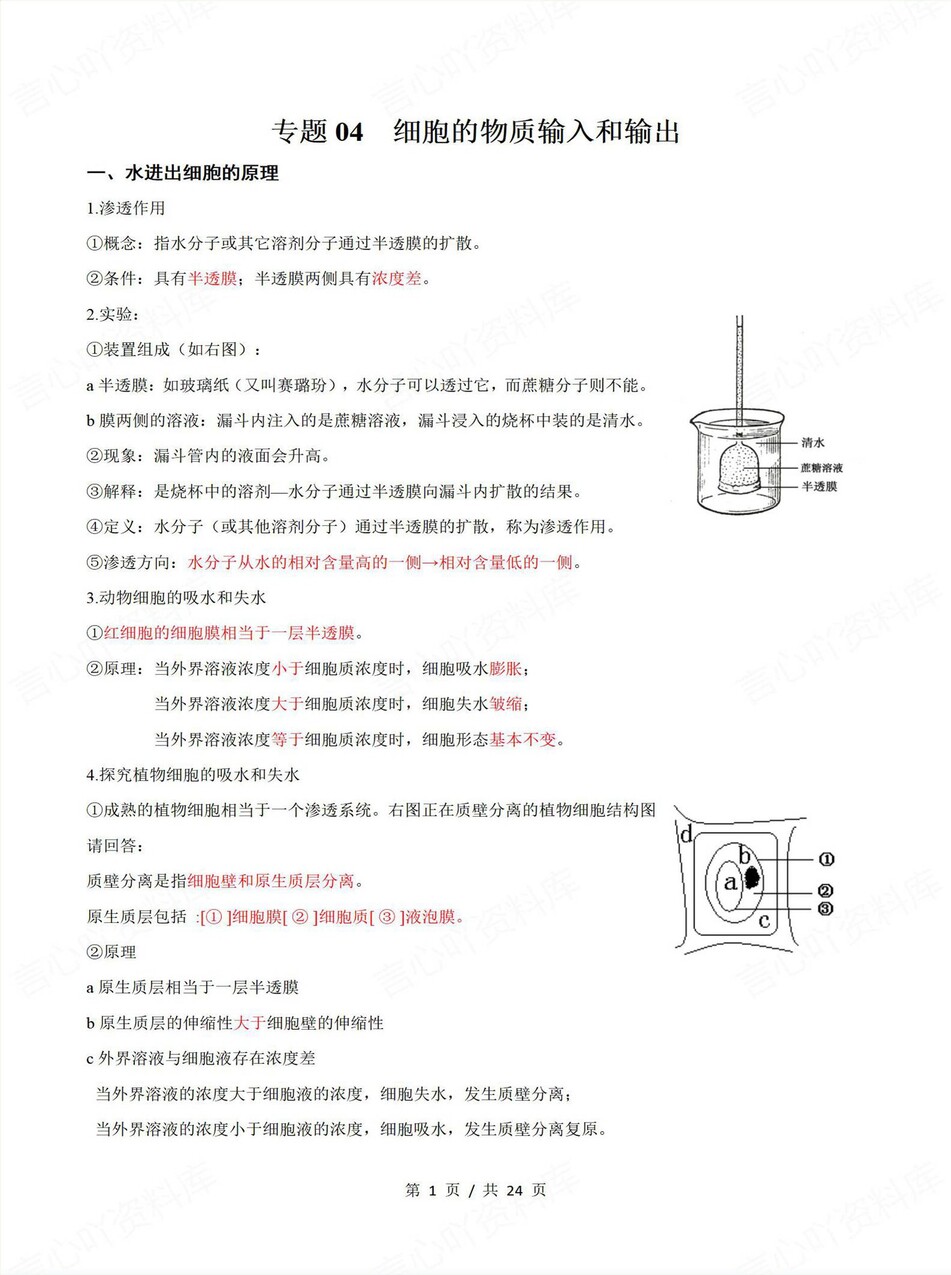 高中生物-学业水平合格考总复习知识梳理考点总结学业测试学考会考选考插图高中专题专项6
