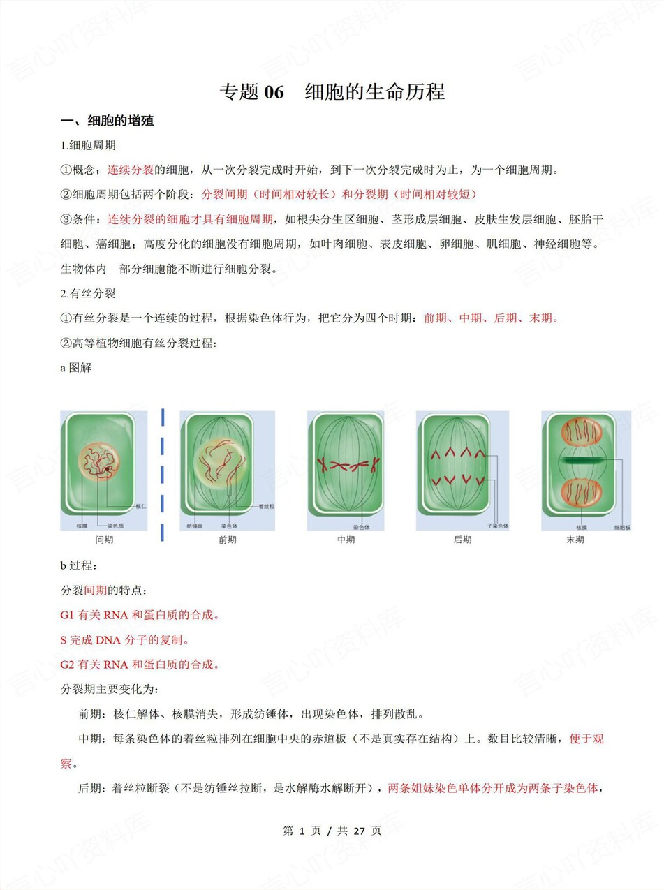 高中生物-学业水平合格考总复习知识梳理考点总结学业测试学考会考选考插图高中专题专项7