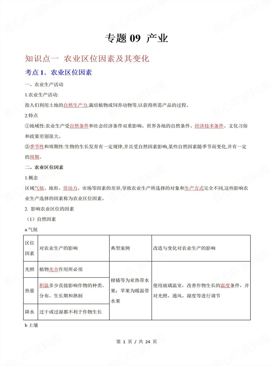 高中地理-学业水平合格考总复习知识梳理考点总结学业测试学考会考选考插图高中专题专项8