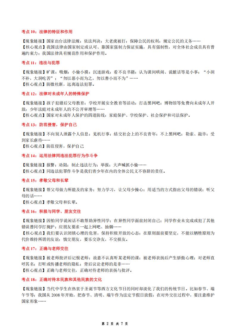 初中道法-材料题考点核心观点总结插图初中道法1