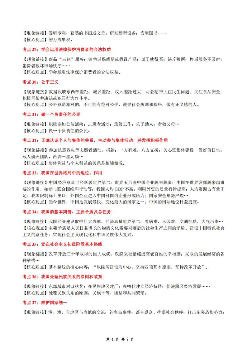 初中道法-材料题考点核心观点总结插图初中道法3