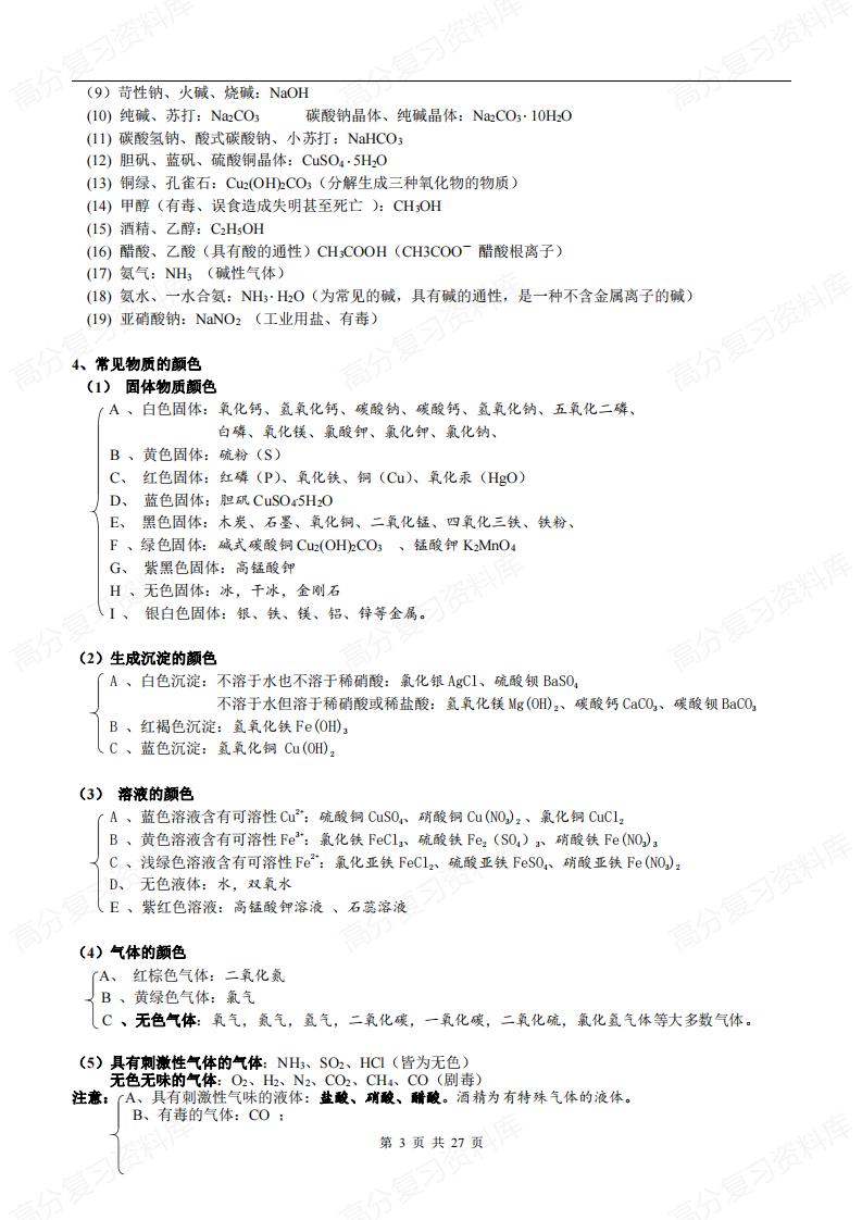 初中化学-中考必背知识点总结归纳插图初中化学2
