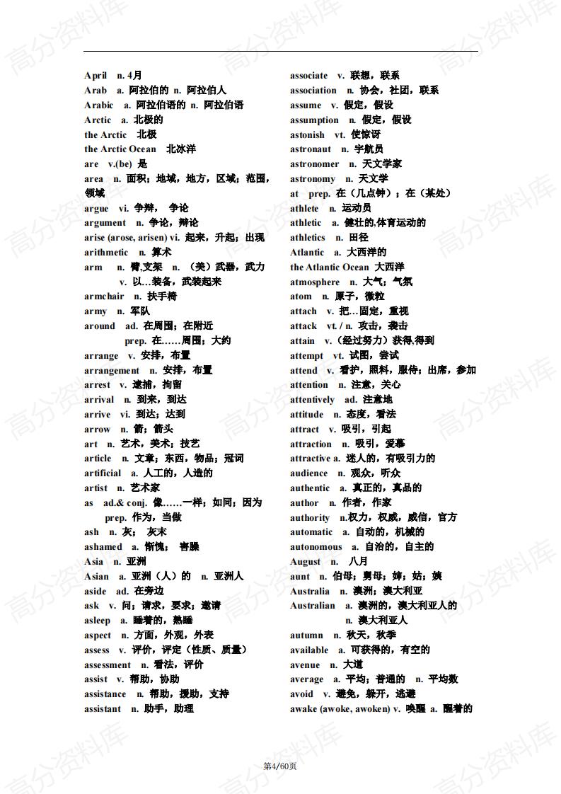 高中英语-新高考英语词汇3500及360个短语和400阅读理解高频难词插图高中英语3