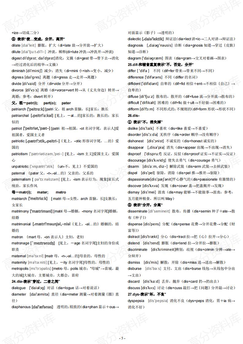 高中英语-高考英语总复习单词词根词缀记忆大全插图高中英语4