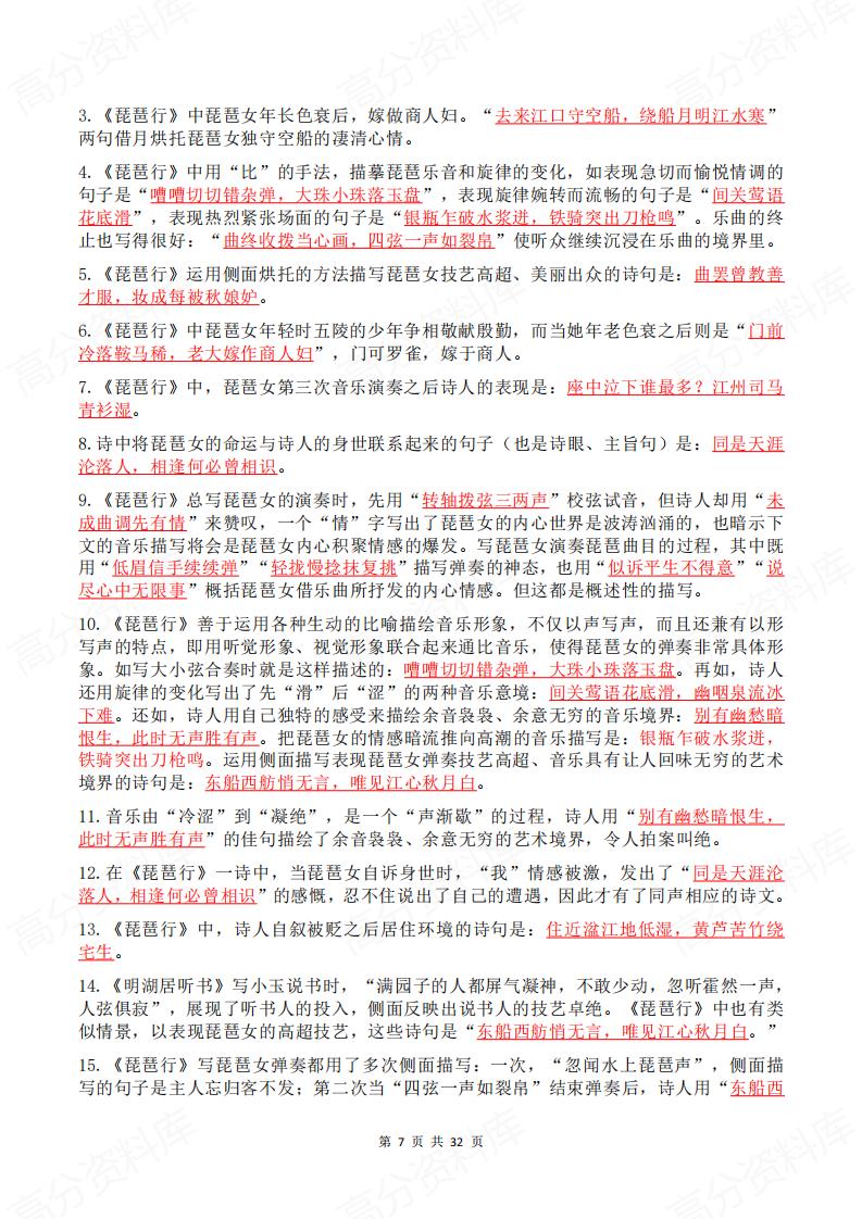 高中语文-全5册情境式默写大全插图高中语文6