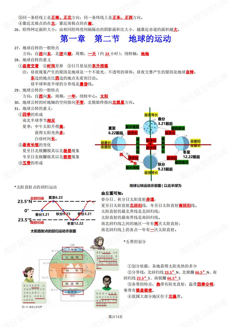 初中地理-2024新人教七年级上册地理知识点背诵清单插图初中地理2