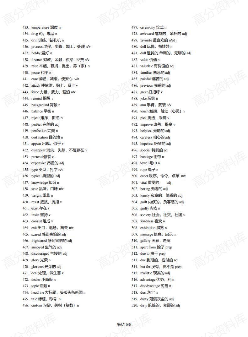 高中英语-北京高考完型787个高频词汇插图高中英语5