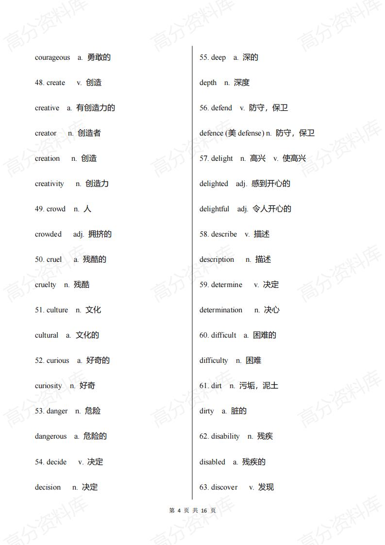 高中英语-247组重要单词变形插图高中英语3
