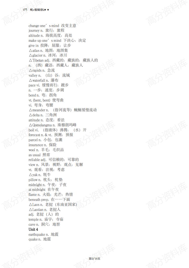 高中英语-高一年级英语单词大纲插图高中英语4
