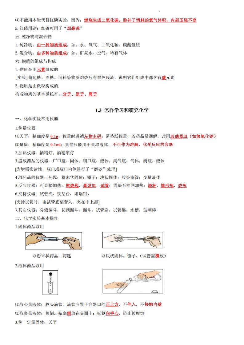 初中化学-2024版新教材沪教版九年级上册化学知识点清单插图初中化学1