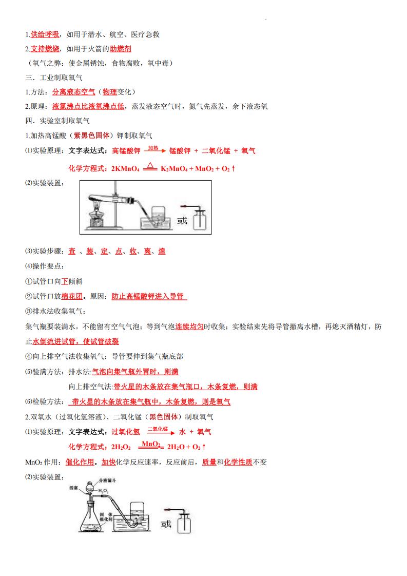 初中化学-2024版新教材沪教版九年级上册化学知识点清单插图初中化学4