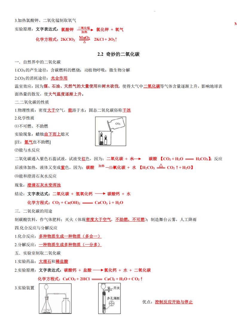初中化学-2024版新教材沪教版九年级上册化学知识点清单插图初中化学5