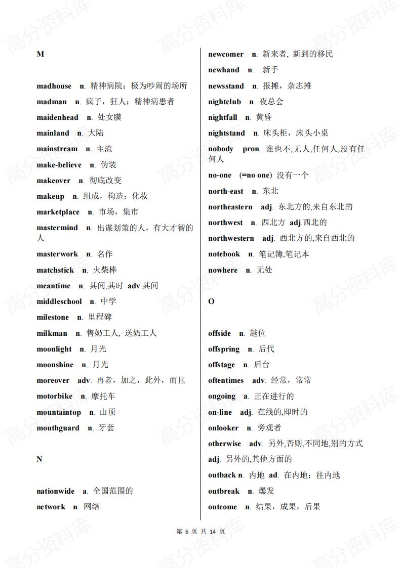 高中英语-合成词分类汇总插图高中英语5