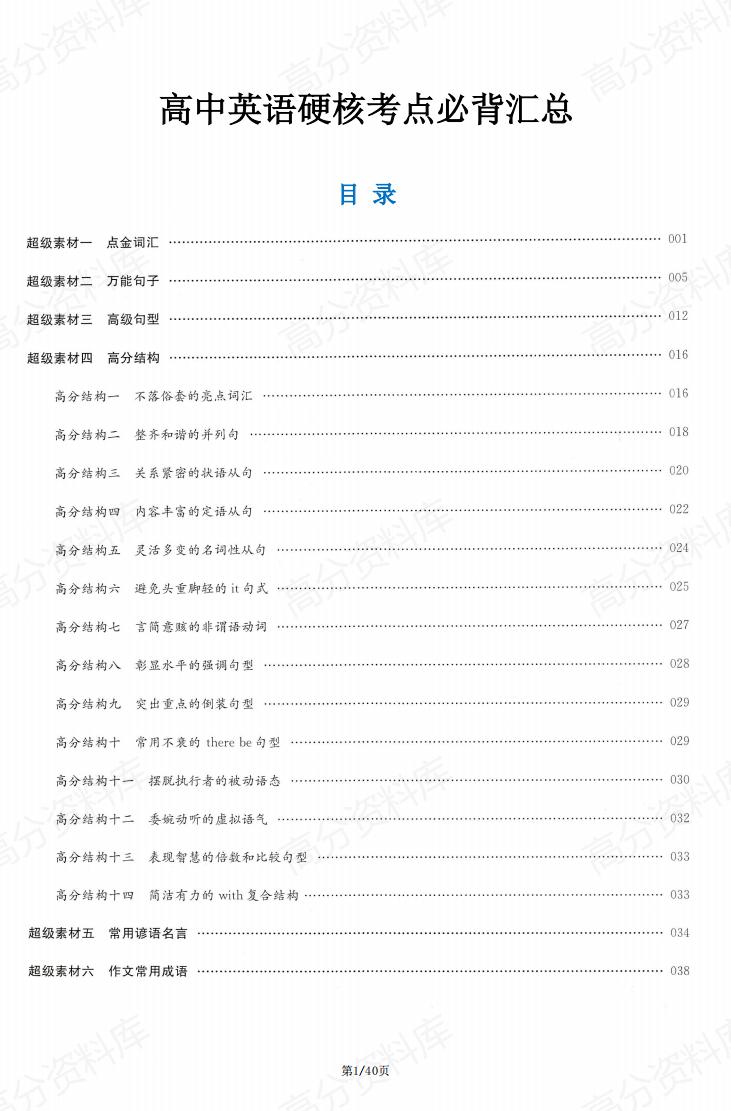 高中英语-考点必背汇总-言心吖资料库