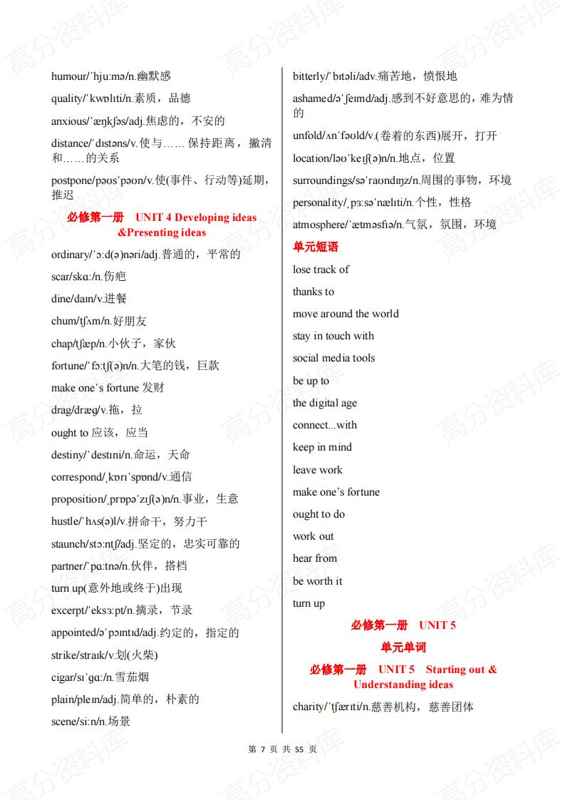 高中英语-新教材外研版单词表（必修123+选修1234）插图高中英语6