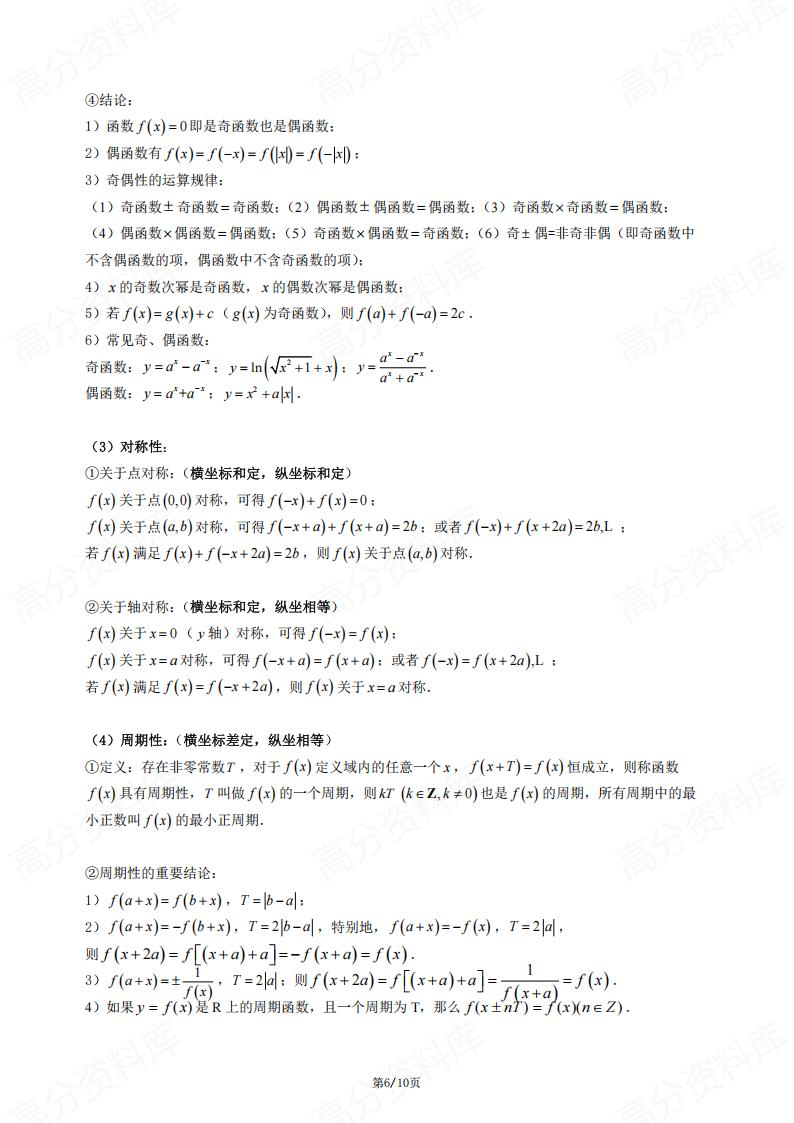 高中数学-《函数》必备二级结论和知识点插图高中数学5