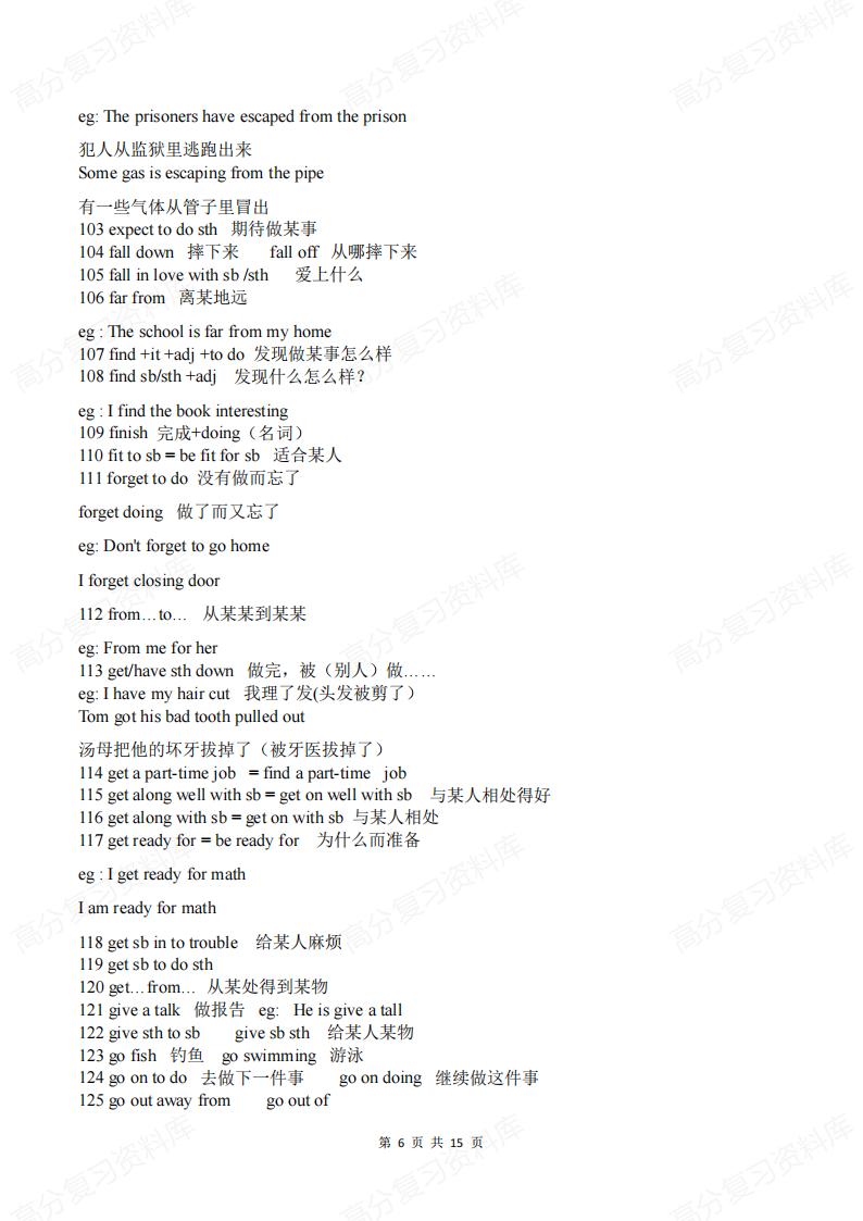 初中英语-302条高频固定搭配短语插图初中英语5