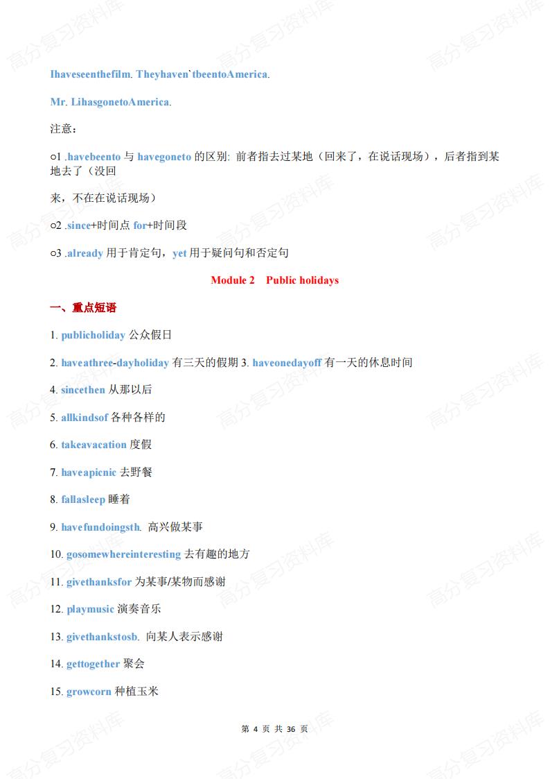 初中英语-外研版9年级初三上册知识点总结插图初中英语3