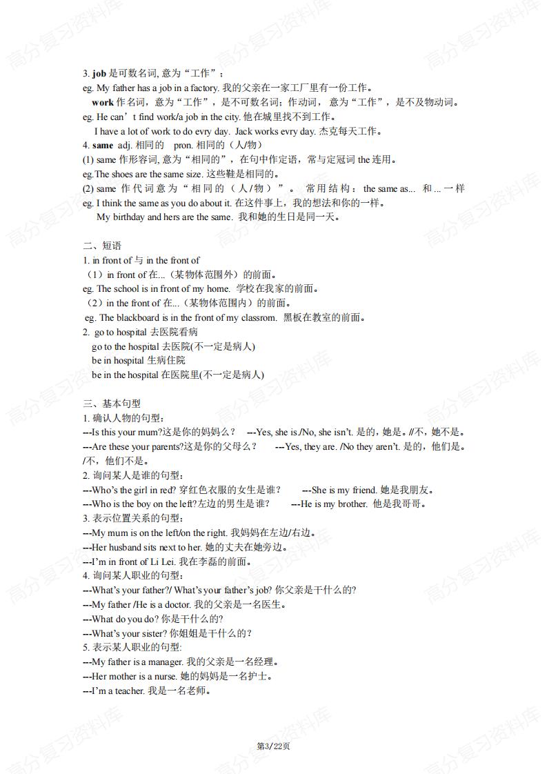 初中英语-2024版新教材外研版七年级英语上册详细知识点汇总插图初中英语2