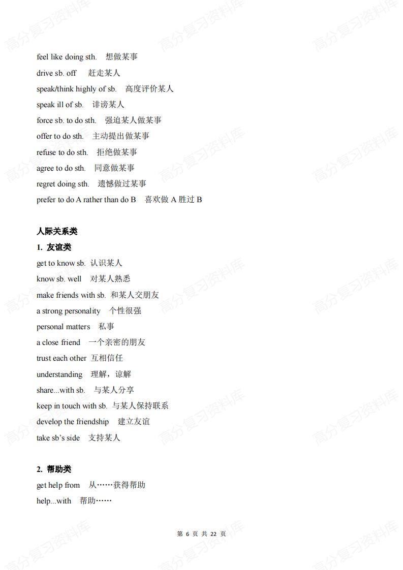 初中英语-2025中考英语高分分类词汇及短语插图初中英语5