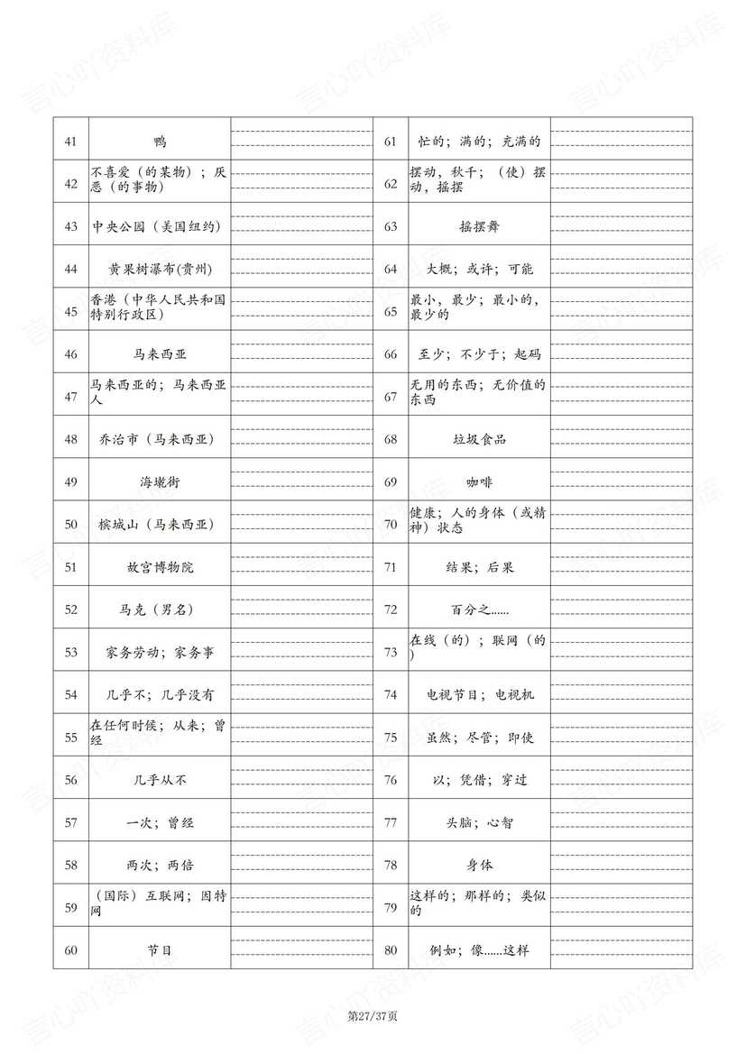 初中英语-2024人教版八年级上册英语单词表（背诵+中英互译默写清单）插图初中英语7