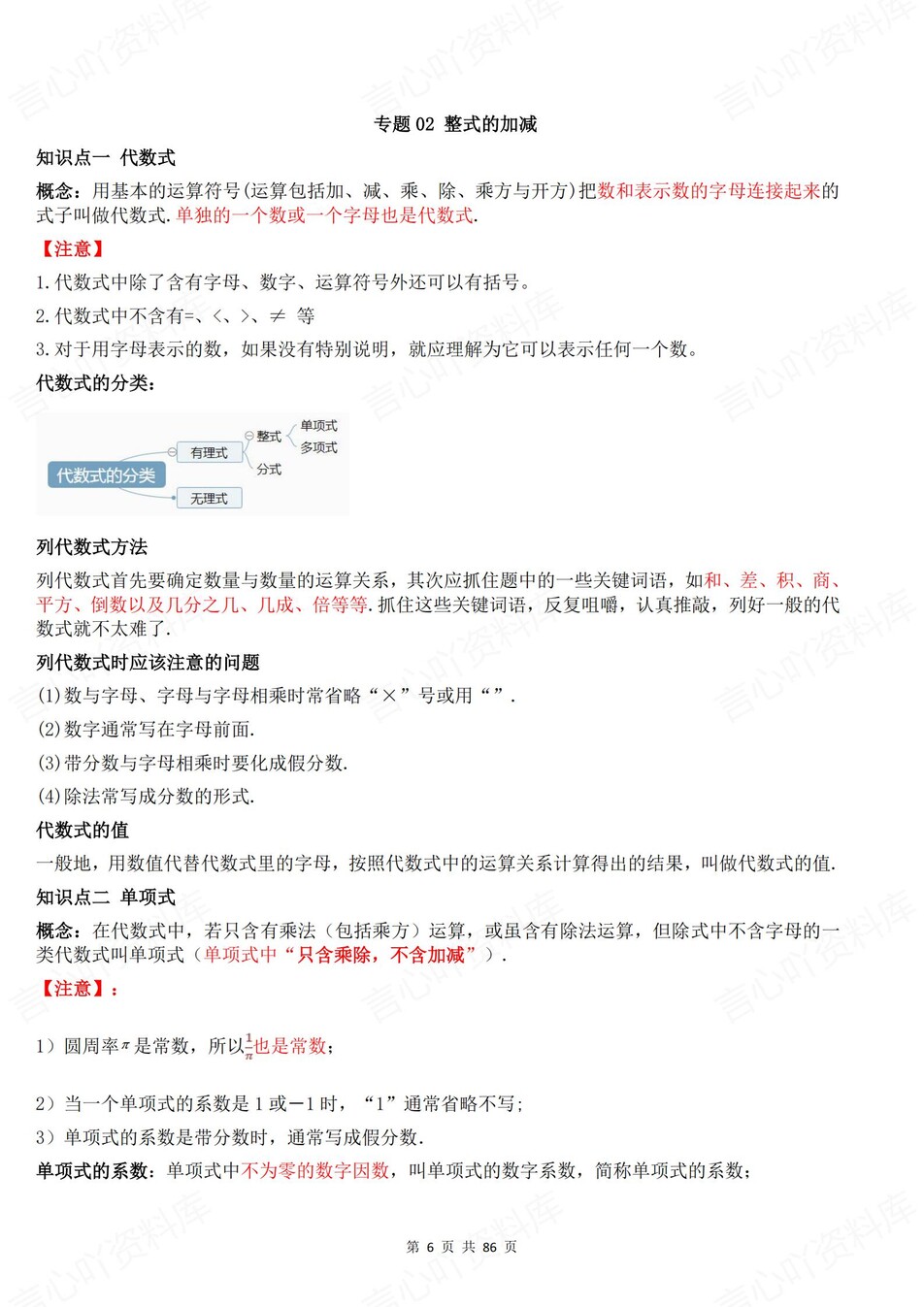 初中数学-中考复习37专题知识梳理总结插图初中数学5