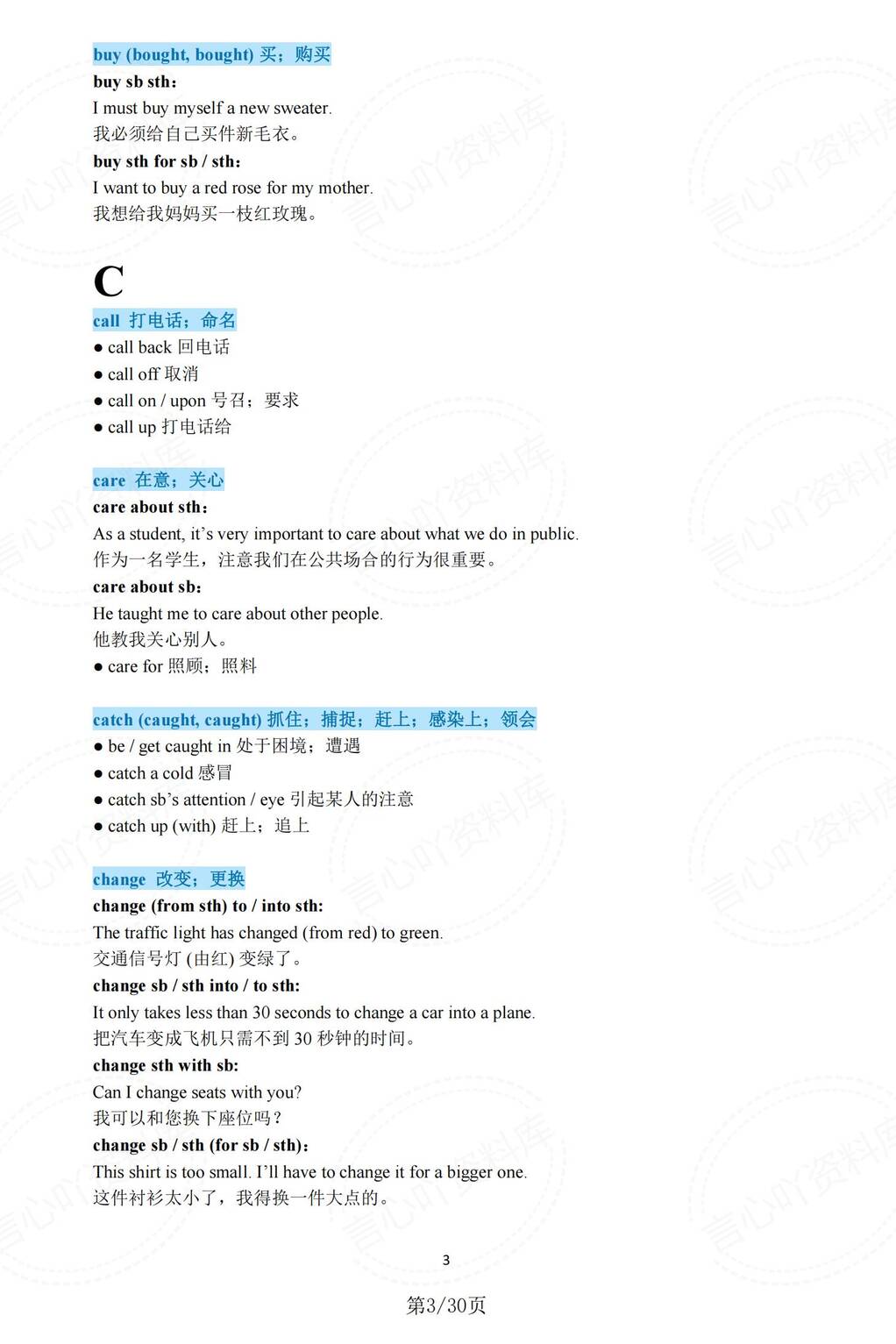 初中英语-2025中考英语必背重点动词用法与搭配全汇总插图初中英语2