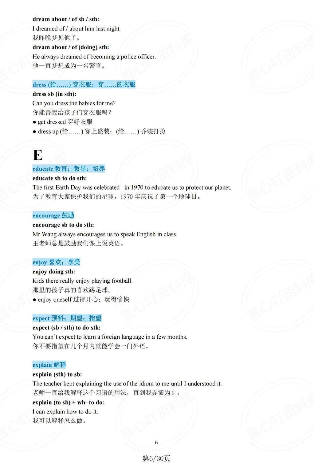 初中英语-2025中考英语必背重点动词用法与搭配全汇总插图初中英语5