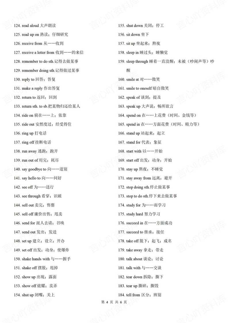 初中英语-2025中考冲刺阅读理解高频动词短语200例必背插图初中英语3