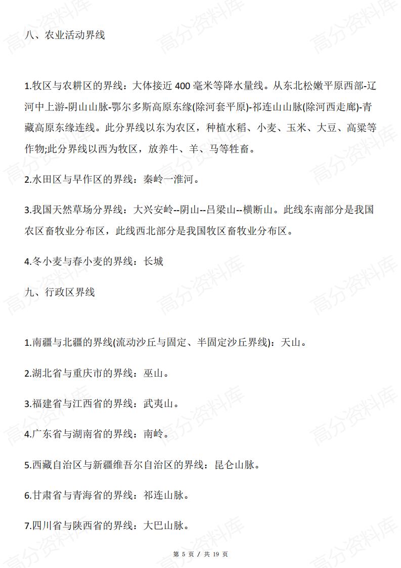 高中地理-200条常考地理分界线大汇总插图高中地理4