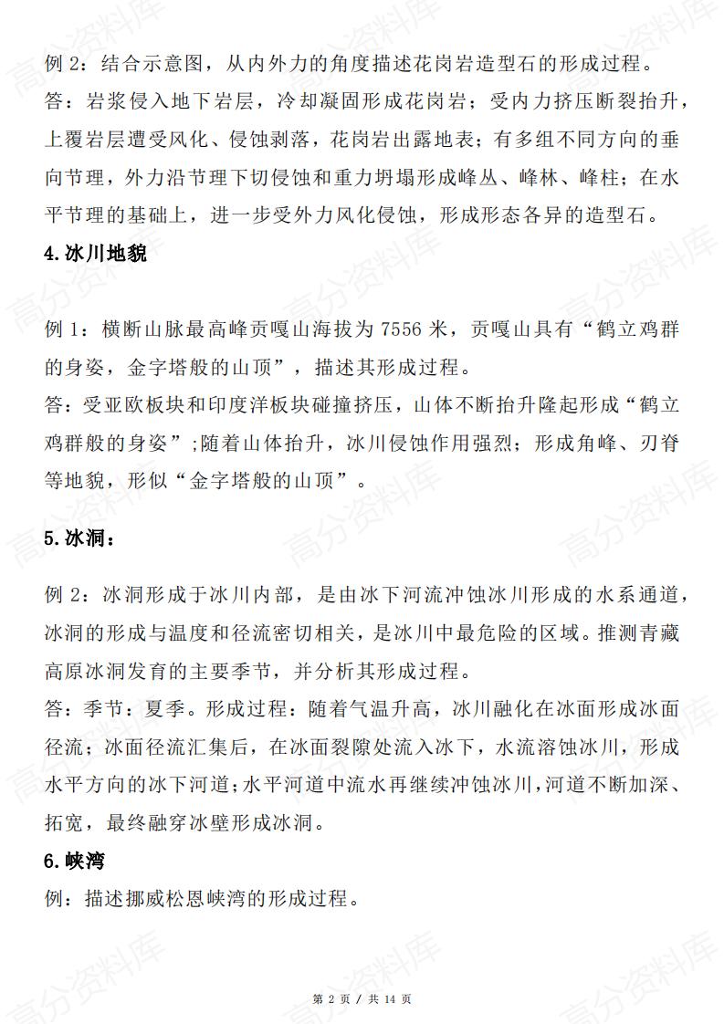 高中地理-40种典型地形地貌形成过程插图高中地理1